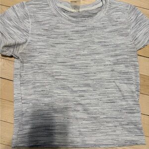 CALIA by Carrie Underwood Gray and White Textured Crop Top